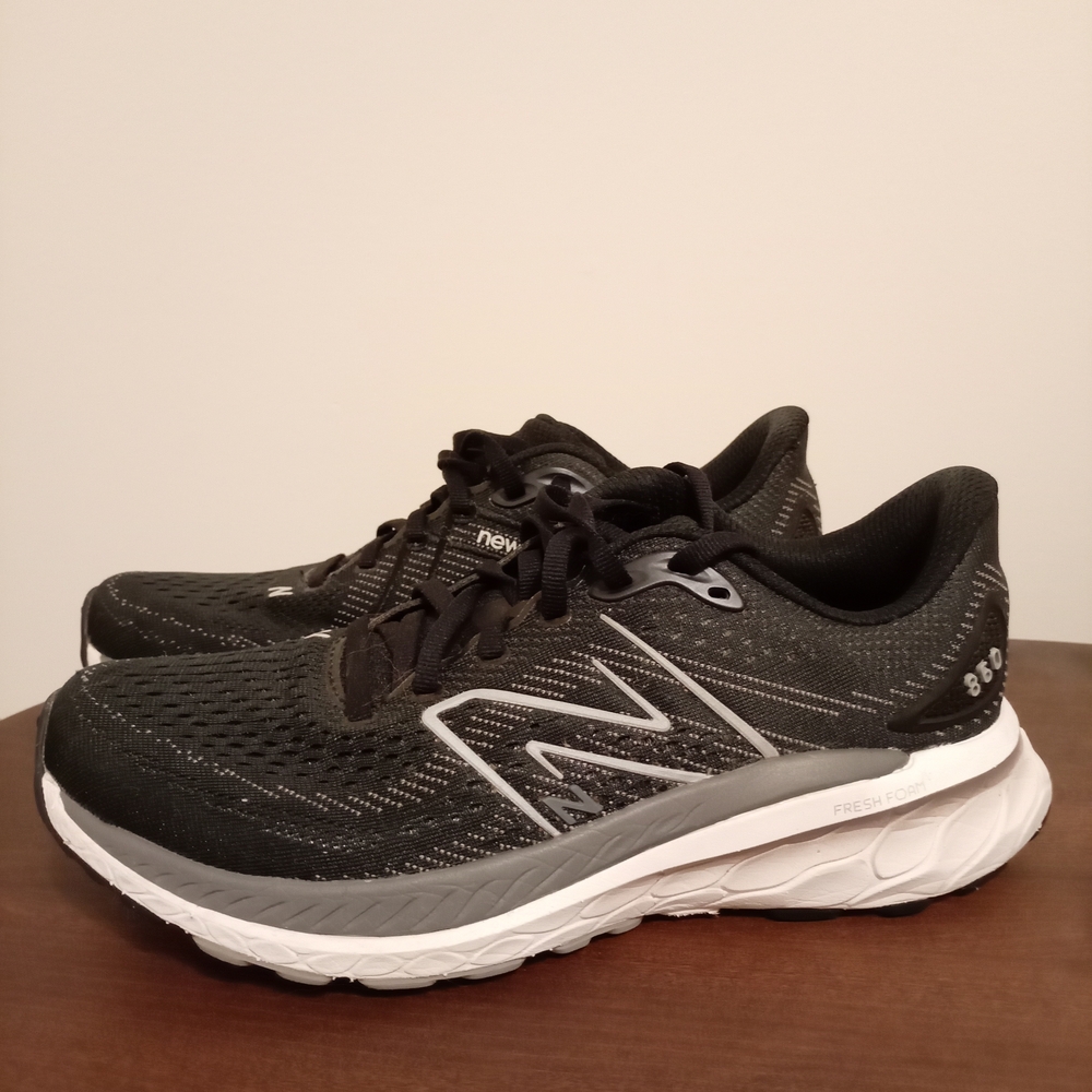 New Balance Black and White Running Shoes